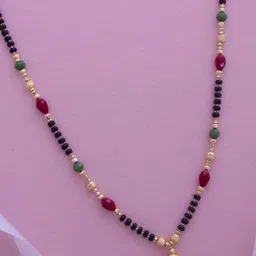 Ramdev Art Fashion Jwellery Gold-Plated Artificial Stones Mangalsutra image 4