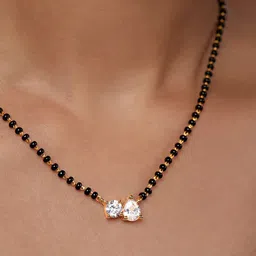 MINUTIAE Gold Plated Stone-Studded Beaded Mangalsutra image 4