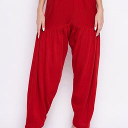 Clora Creation Women Red Solid Wool Loose Fit Salwar-picture-23