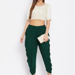 Clora Creation Women Pack Of 2 Black & Green Solid Dhoti Salwar image 4