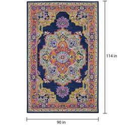 saraswati global Multicolor Persian Wool 8 ft x 10 ft Hand Tufted Carpet image 3