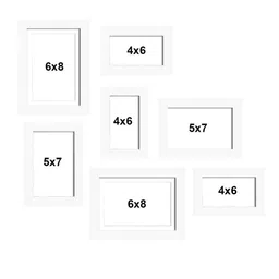 Art Street Set Of 7 Black & White Solid Individual Photo Frames image 2