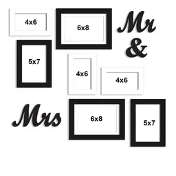 Art Street Set Of 7 Black & White Solid Individual Photo Frames image 2