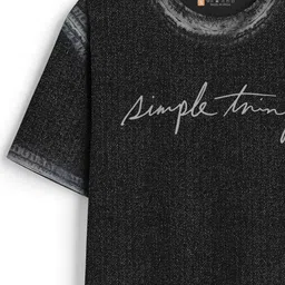 bullmer Pack of 2 Men Graphic Print Round Neck Cotton Blend Black T-Shirt image 5