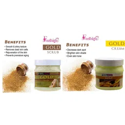 FEELHIGH Combo Of Gold Face Scrub & Gold Beauty Cream - 500ml Each image 2