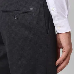peter england Men Slim Fit Black Polyester Trousers image 5