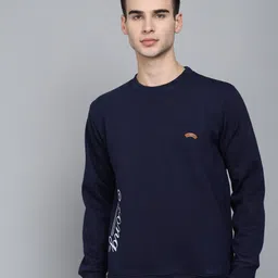 hemlock Men Solid Round Neck Blue, White Sweater-picture-14