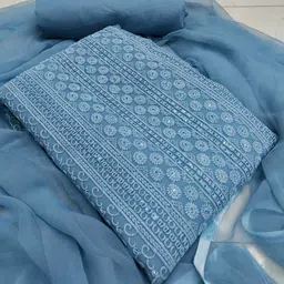 zeus store Unstitched Georgette Kurta & Churidar Material Embroidered-picture-19