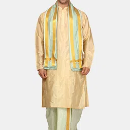Sethukrishna Mandarin Collar Kurta With Dhoti Pants & Dupatta-picture-16