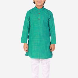 Pro-Ethic STYLE DEVELOPER Boys Green Pure Cotton Kurta with Pyjamas-picture-3