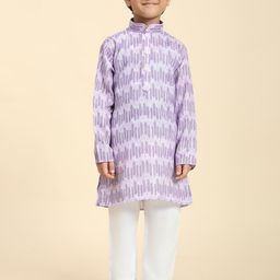 Pro-Ethic STYLE DEVELOPER Boys Geometric Printed Mandarin Collar Kurta & Pyjamas-picture-3