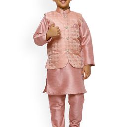 Pro-Ethic STYLE DEVELOPER Boys Striped Kurta & Churidar with Nehru Jacket-picture-24