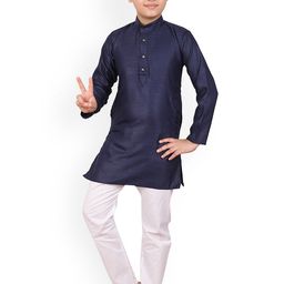 Pro-Ethic STYLE DEVELOPER Boys Band Collar Woven Design Kurta with Pyjamas-picture-30