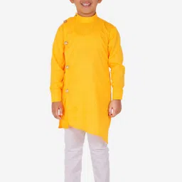 Pro-Ethic STYLE DEVELOPER Boys Yellow Angrakha Kurta with Pyjamas-picture-12