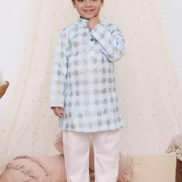KID1 Boys Ethnic Motifs Printed Regular Kurta with Pyjamas-picture-21