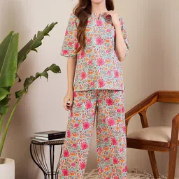 July Floral Printed Night suit image 1