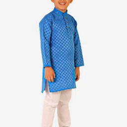 Pro-Ethic STYLE DEVELOPER Boys Blue Pure Cotton Kurta with Pyjama image 2