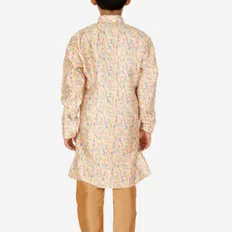 Pro-Ethic STYLE DEVELOPER Boys Floral Printed Pure Silk Kurta with Pyjamas image 2