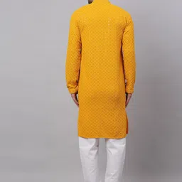 Jompers Men Floral Embroidered Sequinned Pure Cotton Kurta with Churidar image 3