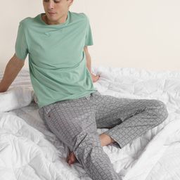 DAMENSCH Men Checked Stretch Cotton Lounge Pants-picture-6