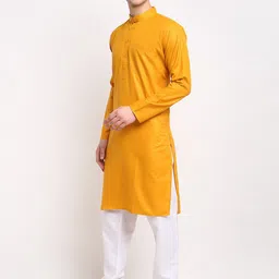 Jompers Men Mustard Yellow Regular Kurta with Churidar image 2