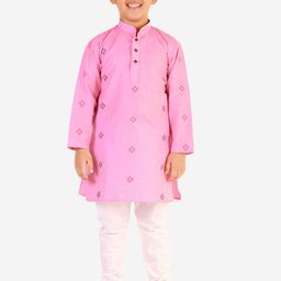 Pro-Ethic STYLE DEVELOPER Boys Pink Printed Pure Cotton Kurta with Pyjamas-picture-24