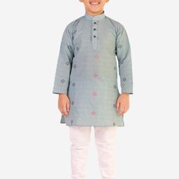 Pro-Ethic STYLE DEVELOPER Boys Blue Pure Cotton Kurta with Pyjama-picture-26