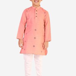 Pro-Ethic STYLE DEVELOPER Boys Peach-Coloured Pure Cotton Kurta with Pyjamas-picture-25