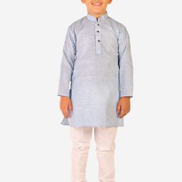 Pro-Ethic STYLE DEVELOPER Boys Blue Striped Pure Cotton Kurta with Pyjama-picture-18