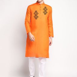 DEVOILER Ethnic Motifs Printed Mandarin Collar Regular Kurta with Pyjamas-picture-29