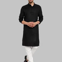 ROYAL KURTA Men Mandarin Collar Pure Cotton Kurta with Pyjamas-image-64