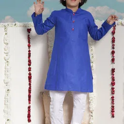 VASTRAMAY Boys Long Sleeves Kurta with Pyjamas-picture-17