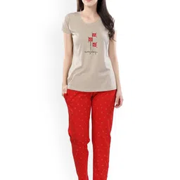 DZZO Women Printed Shirt & Pyjama set image 1