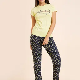 Sweet Dreams Lime Green Typography Printed Night suit-picture-33