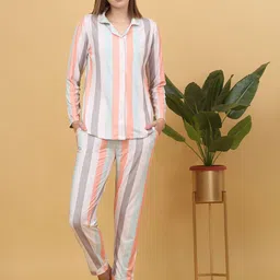Sweet Dreams Women Striped Night suit image 1
