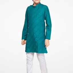 BAESD Boys Band Collar Straight Kurta with Pyjamas image 4