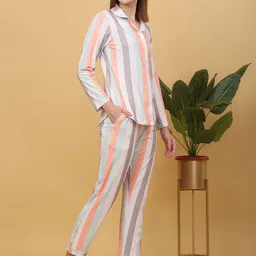 Sweet Dreams Women Striped Night suit image 4