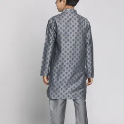 VASTRAMAY Boys Ethnic Printed Mandrain Collar Ethnic Printed Regular Kurta Set image 2