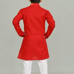 BAESD Boys Floral Printed Mandarin Collar Straight Kurta With Pyjamas image 2