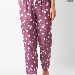 NOIRA Women Pack of 2 Printed Mid-Rise Straight Lounge Pants-image-43