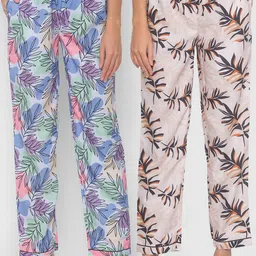 FashionRack Women Set of 2 Printed Cotton Lounge Pants-picture-22