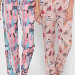 FashionRack Women Pack of 2 Printed Cotton Lounge Pants-image-38