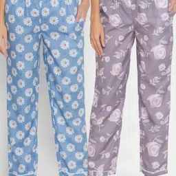 FashionRack Women Set of 2 Printed Cotton Lounge Pants-picture-28