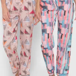 FashionRack Women Set of 2 Multi Printed Lounge Pants-picture-19