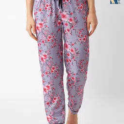 NOIRA Women Pack Of 2 Floral Printed Straight Lounge Pants-picture-34