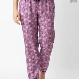 NOIRA Women Pack of 2 Printed Mid-Rise Straight Lounge Pants-image-91