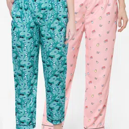 FashionRack Pack Of 2 Women Printed Lounge Pants-picture-27