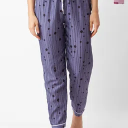 NOIRA Women Pack of 2 Printed Mid-Rise Straight Fit Lounge Pants-image-84