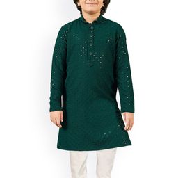 SG YUVRAJ Boys Embroidered Regular Sequinned Kurta with Pyjamas-picture-9