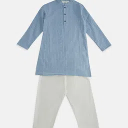 indus route by Pantaloons Boys Woven Design Mandarin Collar Pure Cotton Kurta with Pyjamas-picture-15